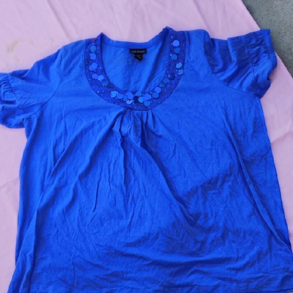 Lane Bryant Royal Blue Short Sleeve Top